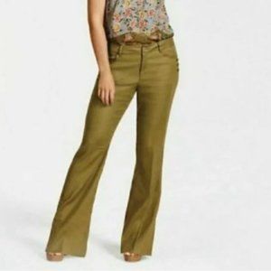 Charlie Trouser Olive Green Lightweight Linen Blend flat front pants (#5314R)